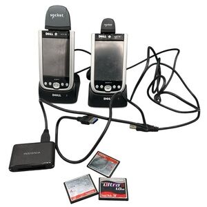 Dell Axim X51 PDA Lot w Dock & Scan Cards